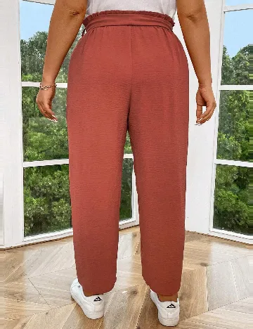Pantaloni SHEIN CURVE, roz pudra inchis