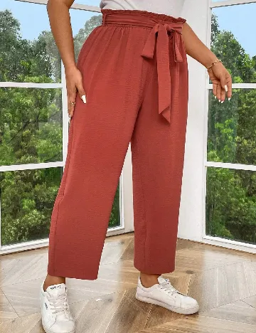 Pantaloni SHEIN CURVE, roz pudra inchis