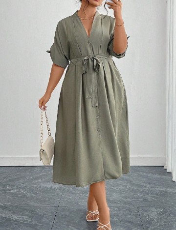 Rochie medie SHEIN CURVE, verde