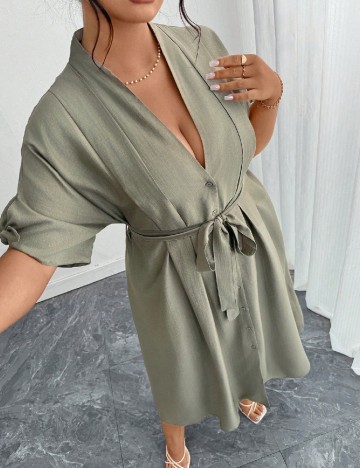 Rochie medie SHEIN CURVE, verde