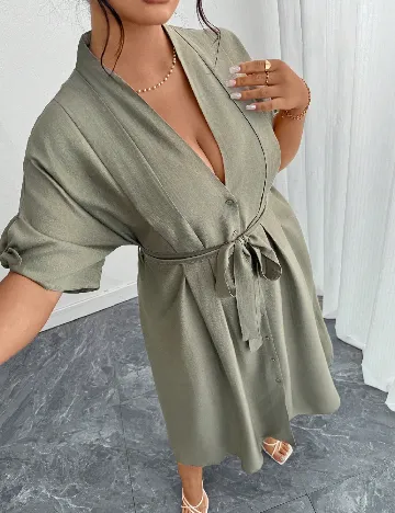 Rochie medie SHEIN CURVE, verde