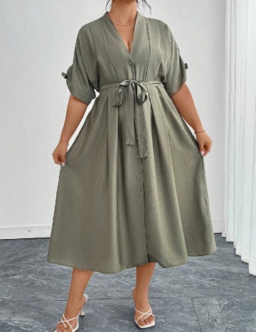 Rochie medie SHEIN CURVE, verde