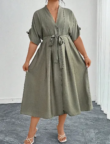 Rochie medie SHEIN CURVE, verde
