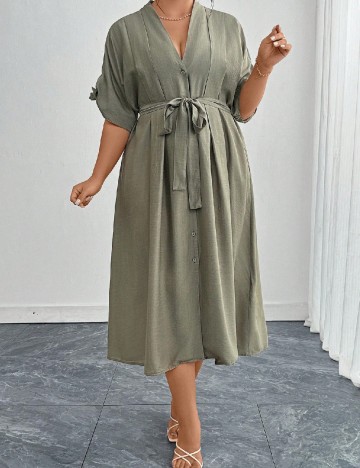 Rochie medie SHEIN CURVE, verde