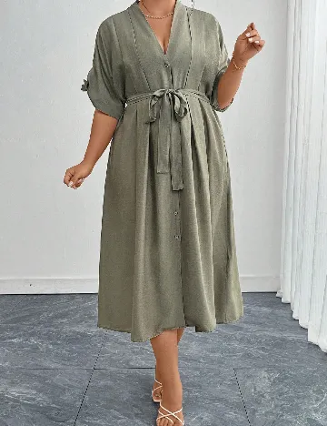 Rochie medie SHEIN CURVE, verde