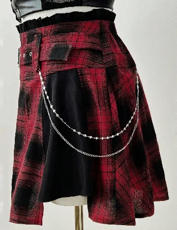 Fusta SHEIN CURVE, rosu/negru