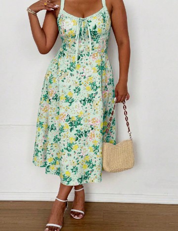 Rochie medie SHEIN CURVE, verde