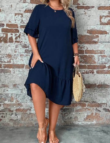 Rochie medie SHEIN CURVE, bleumarin