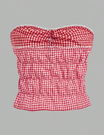 Top SHEIN CURVE, rosu/alb