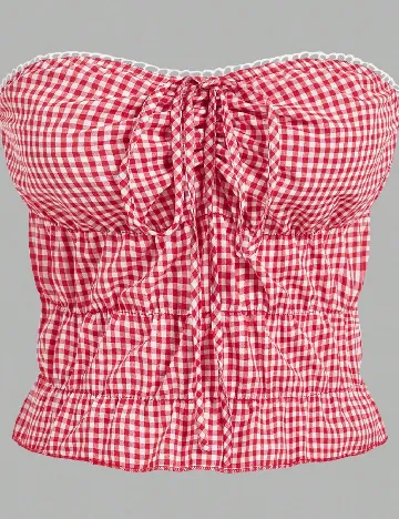 Top SHEIN CURVE, rosu/alb