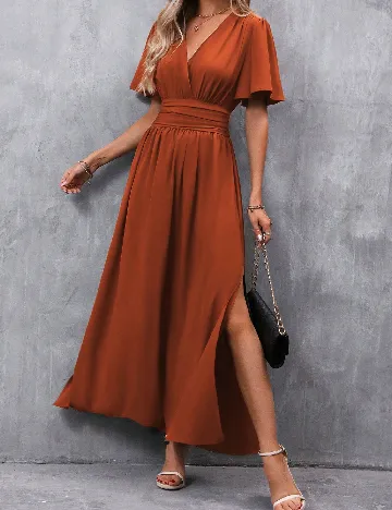 Rochie lunga SHEIN, caramiziu