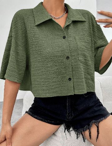Camasa SHEIN, verde