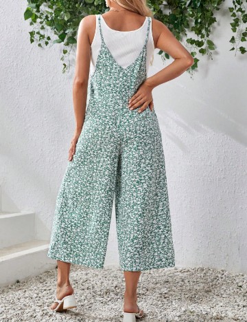 Salopeta SHEIN Maternity, verde/alb