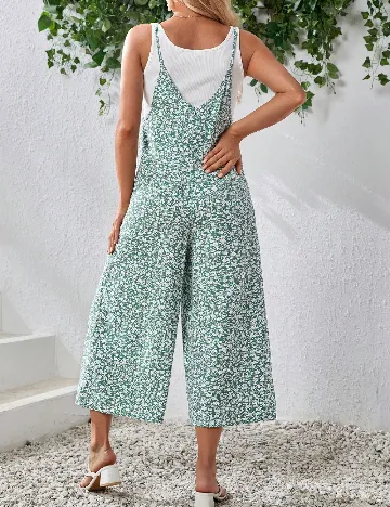 Salopeta SHEIN Maternity, verde/alb
