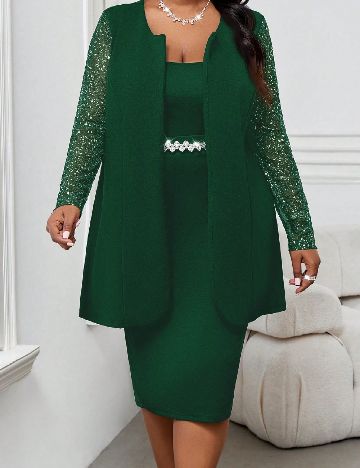 Blazer SHEIN CURVE, verde