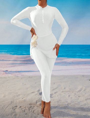 Costum de baie SHEIN, alb