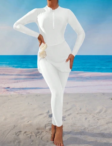 Costum de baie SHEIN, alb
