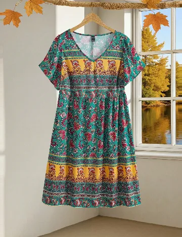 Rochie scurta Emery Rose Curve, mix culori