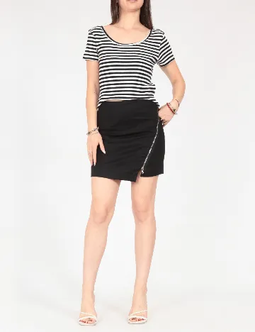 Bluza Pull&Bear, alb/negru