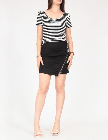 Bluza Pull&Bear, alb/negru
