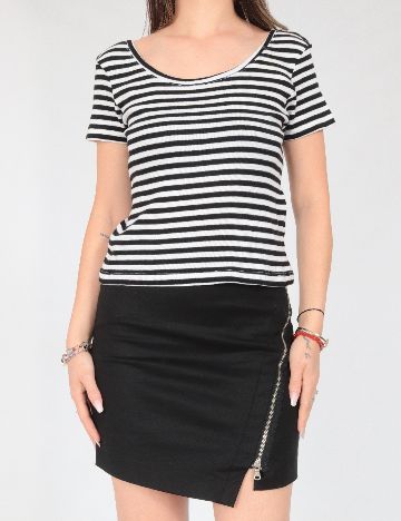 Bluza Pull&Bear, alb/negru