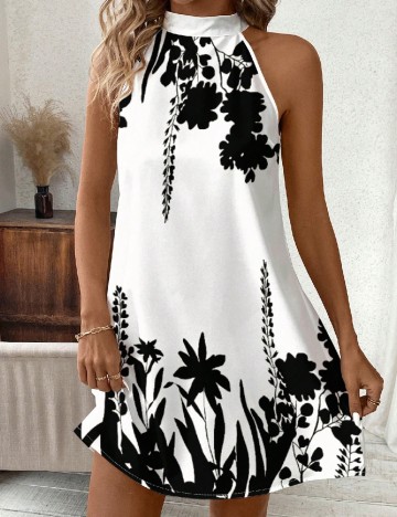 Rochie scurta SHEIN, alb/negru
