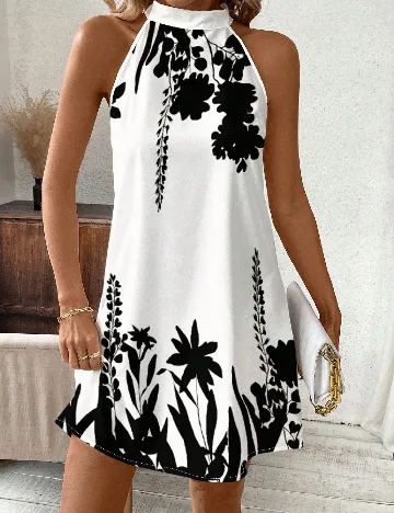 Rochie scurta SHEIN, alb/negru