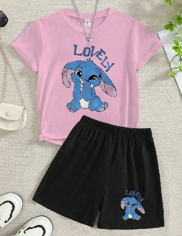 Compleu Shein Kids, roz/negru