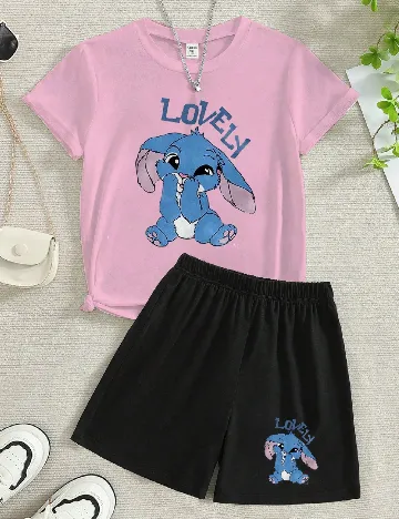 Compleu Shein Kids, roz/negru