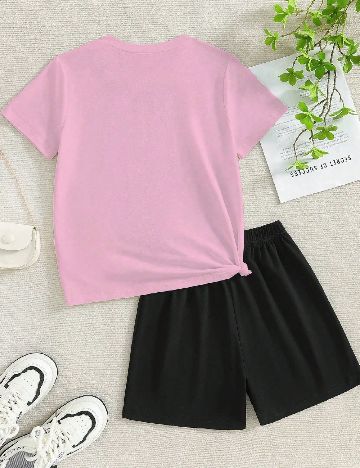 Compleu Shein Kids, roz/negru