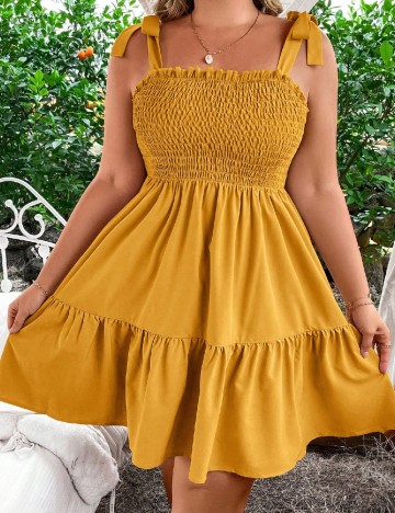 Rochie scurta SHEIN CURVE, mustar