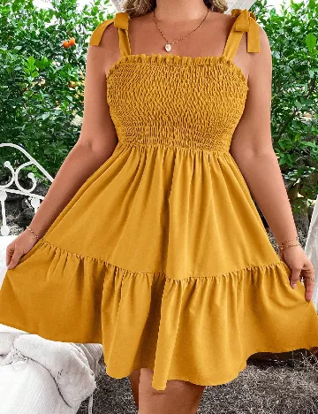 Rochie scurta SHEIN CURVE, mustar