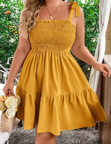Rochie scurta SHEIN CURVE, mustar