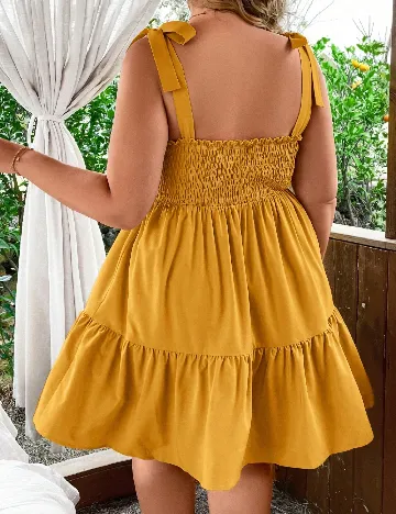 Rochie scurta SHEIN CURVE, mustar