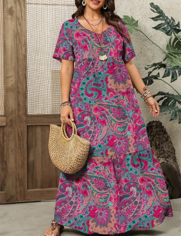 Rochie lunga SHEIN CURVE, mix culori