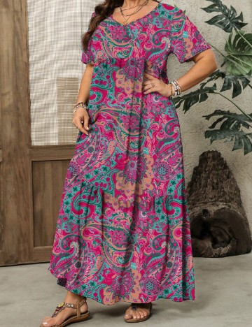 Rochie lunga SHEIN CURVE, mix culori