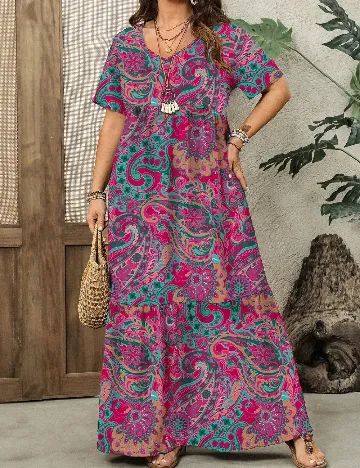 Rochie lunga SHEIN CURVE, mix culori
