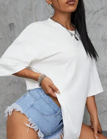 Tricou Oversize SHEIN, alb