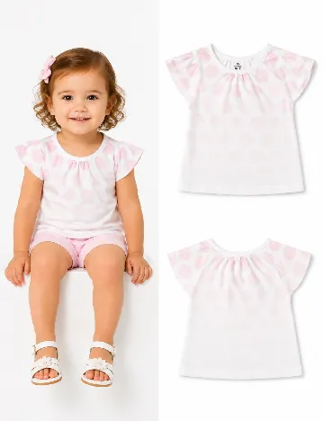 Tricou Zara, alb/roz