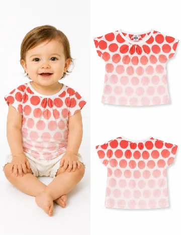 Tricou Zara, alb/rosu