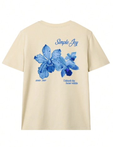 Tricou Oversize SHEIN, crem