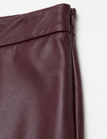 Pantaloni imitatie de piele Calzedonia, pruna