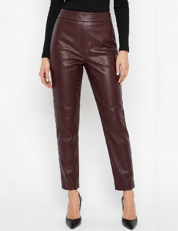 Pantaloni imitatie de piele Calzedonia, pruna