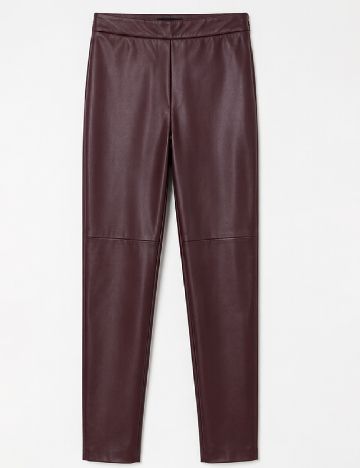Pantaloni imitatie de piele Calzedonia, pruna