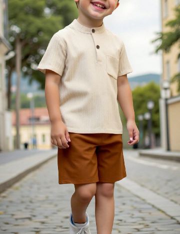 Compleu Shein Kids, crem/maro