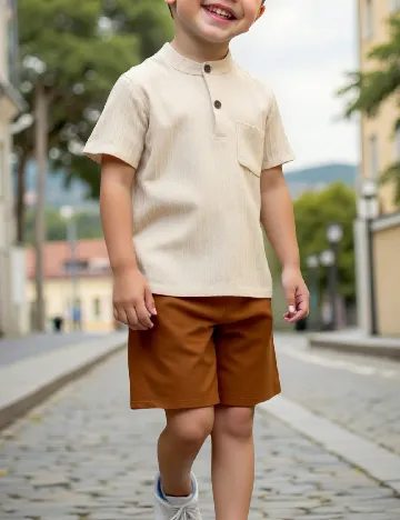 Compleu Shein Kids, crem/maro