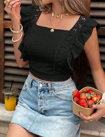Top SHEIN, negru