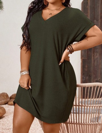 Rochie scurta SHEIN CURVE, verde