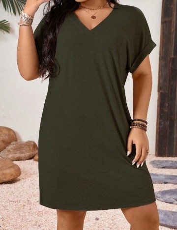 Rochie scurta SHEIN CURVE, verde