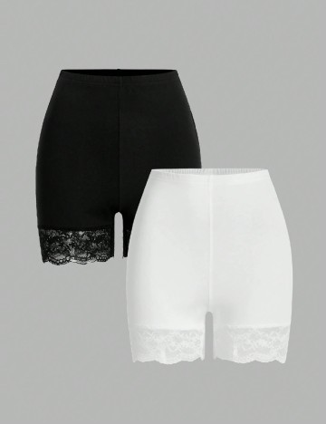 Set Pantaloni scurti 2 perechi SHEIN, alb/negru